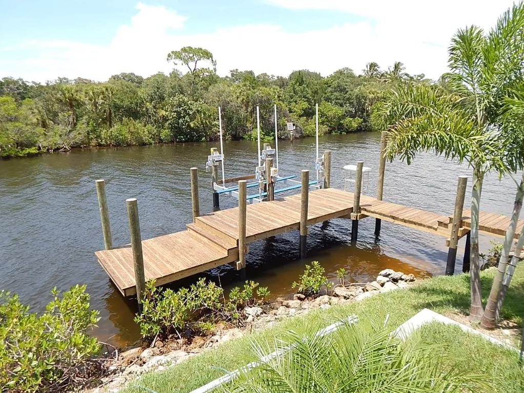 Dock and rip-rap shoreline
